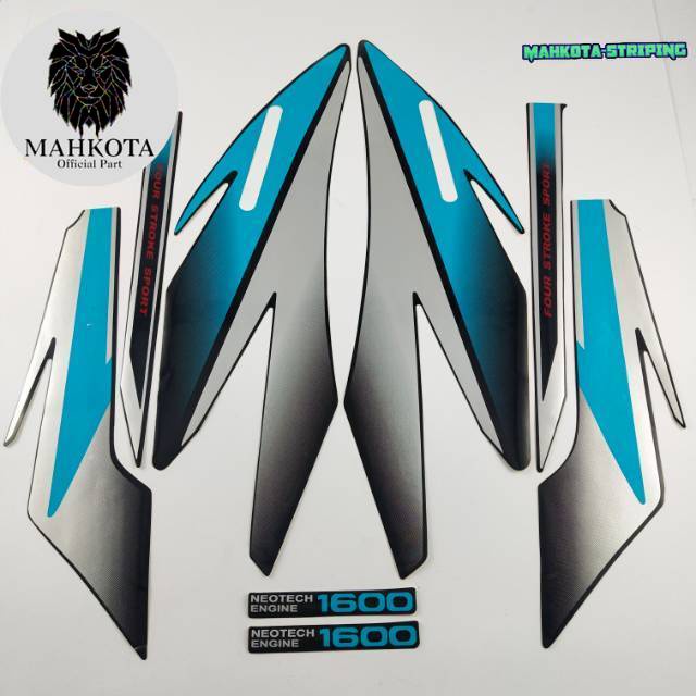 Striping Stiker Polet Sepeda Motor List honda gl pro glpro 1996 1997 hitam lis biru list body standa