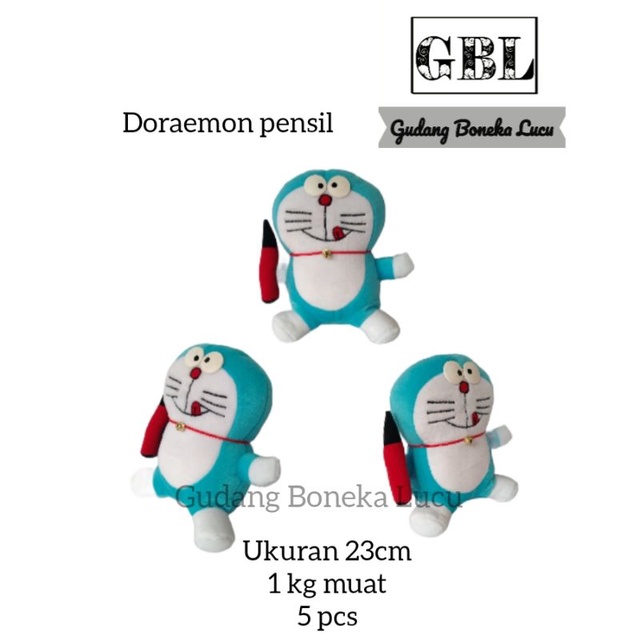 Boneka doraemon pensil / boneka doraemon lucu / boneka doraemon kecil / boneka murah