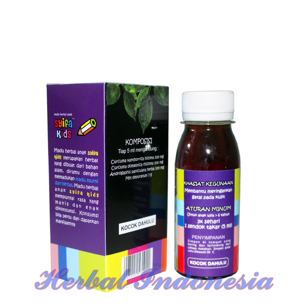 Madu Anak Herbal Syifa Kids LERGITAL HIU Isi 100ml - Obat Alergi Gatal Gatal Original