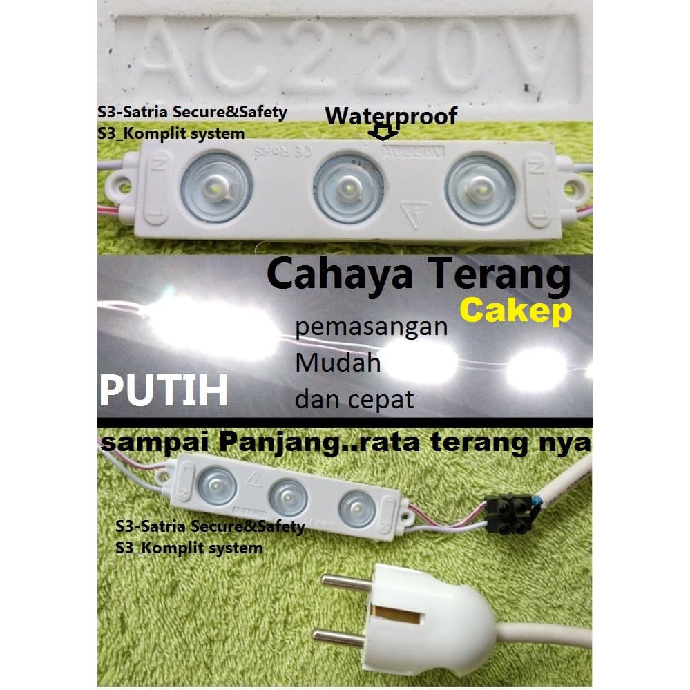Putih Langsung Colok Listrik LED strip modul AC 220V neon box