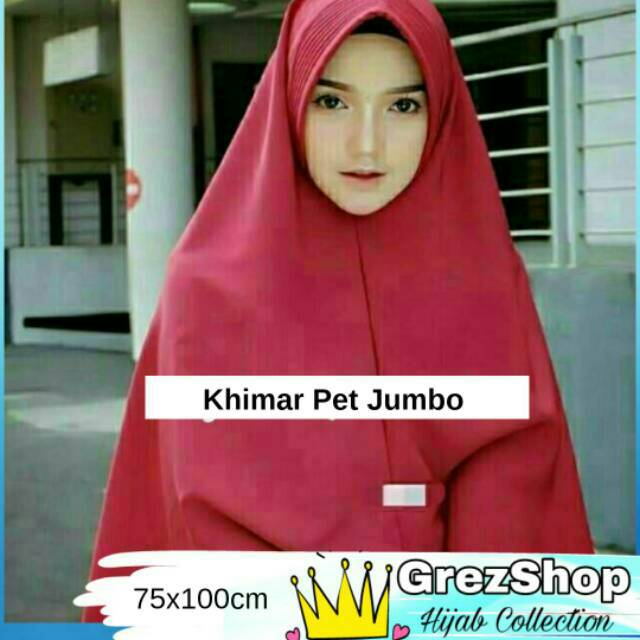 Daily Khimar Jilbab Hijab Kerudung Instan Bergo Jumbo Syari 80 x 110 Pet Antem Simple Penguin wolfis