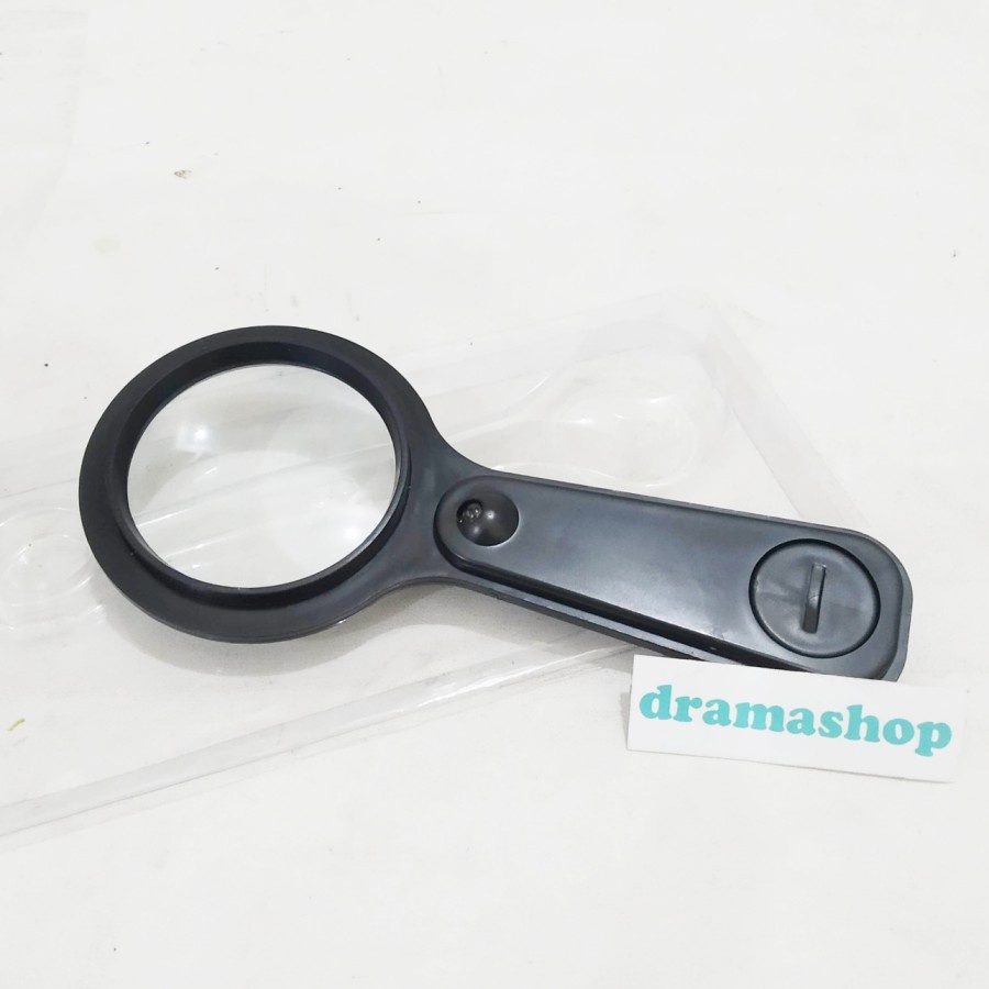 Kaca Pembesar magnifying glass loupe dengan lampu led