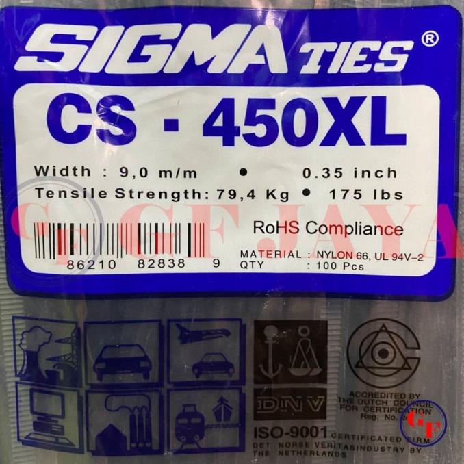 

Office & Stationery | Document Organizer | Kabel Ties / Cable Tie Sigma 450 Xl Hitam / Putih | Best Seller