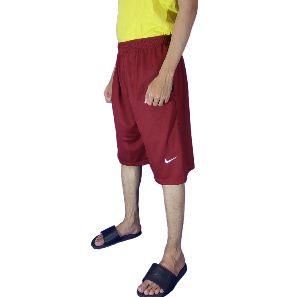 Celana pendek pria dewasa kolor boxer tersedia size jumbo dan standar dan juga kecil-Marun XXL fit XXXL