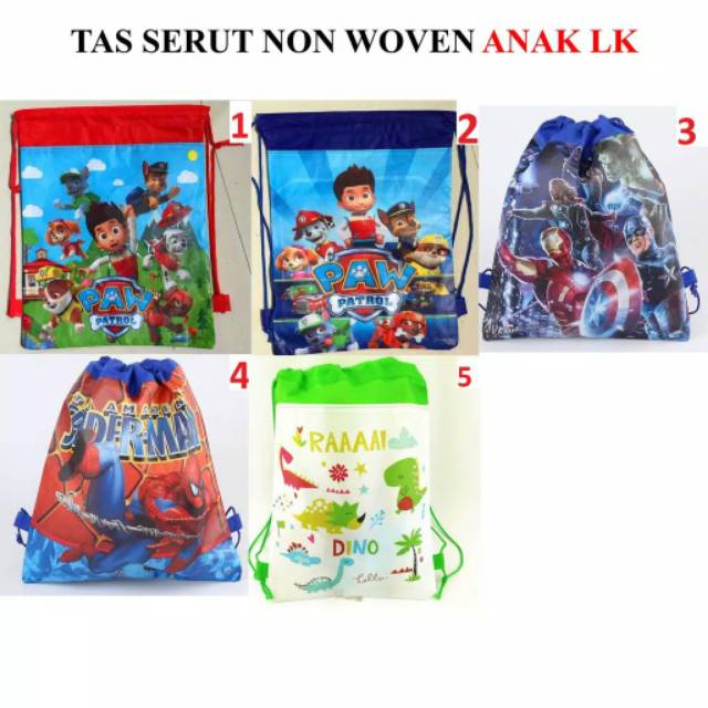 Tas ransel anak karakter non woven