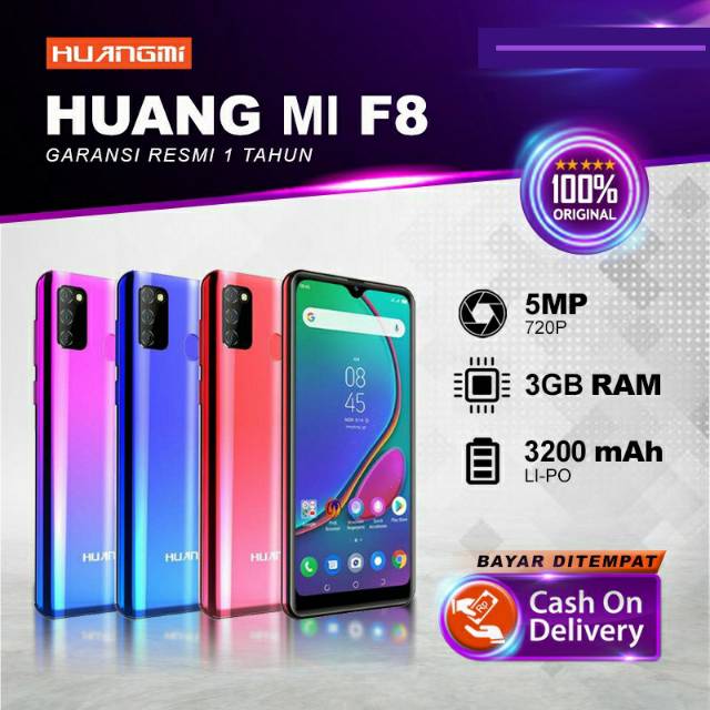 Smartphone Android Huangmi F8 Maron Layar 6 In Waterdrop Grs Resmi 1 Th Shopee Indonesia