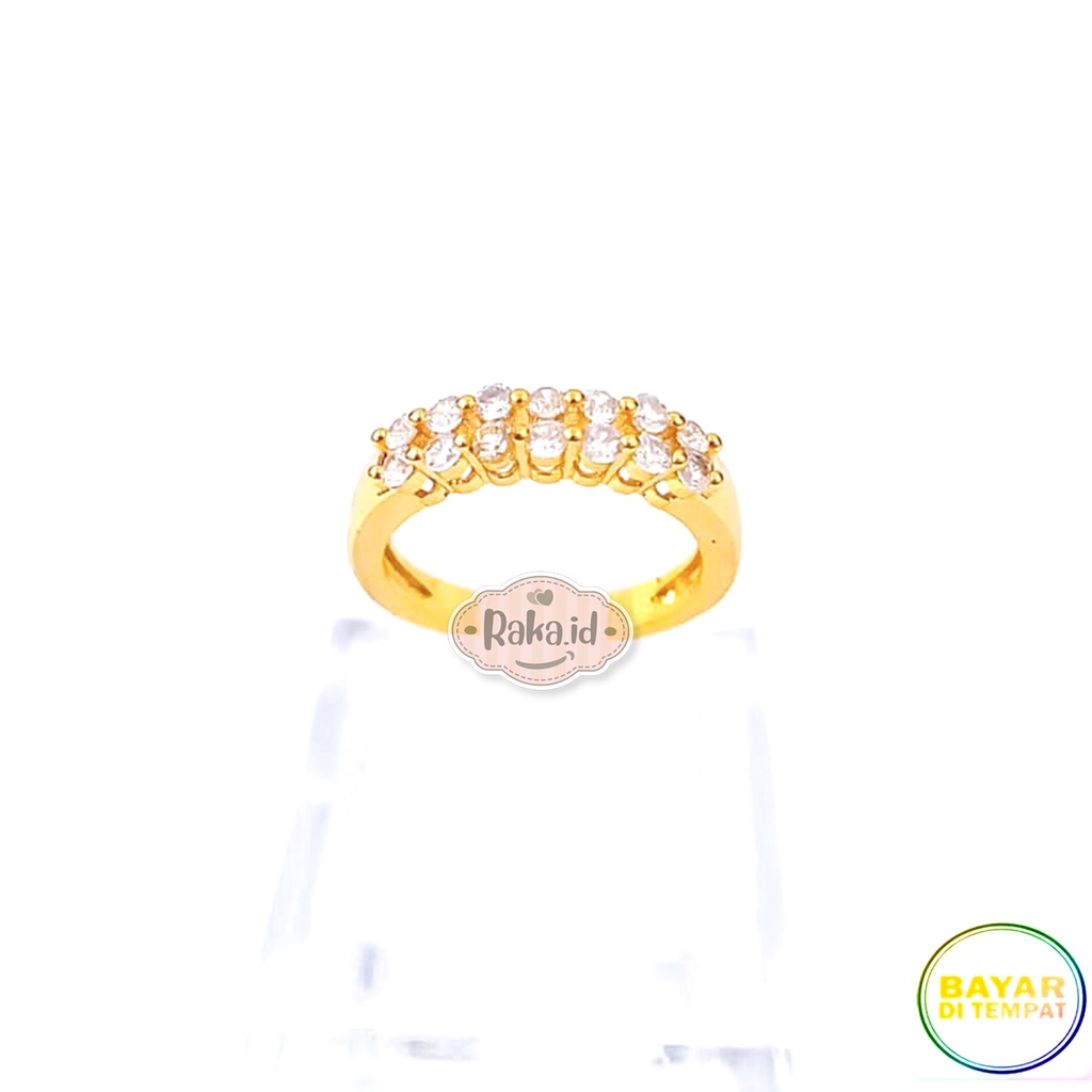 Cincin Wanita Cincin Dewasa Motif 2 Mata Baris Aksesoris Perhiasan Wanita 1072