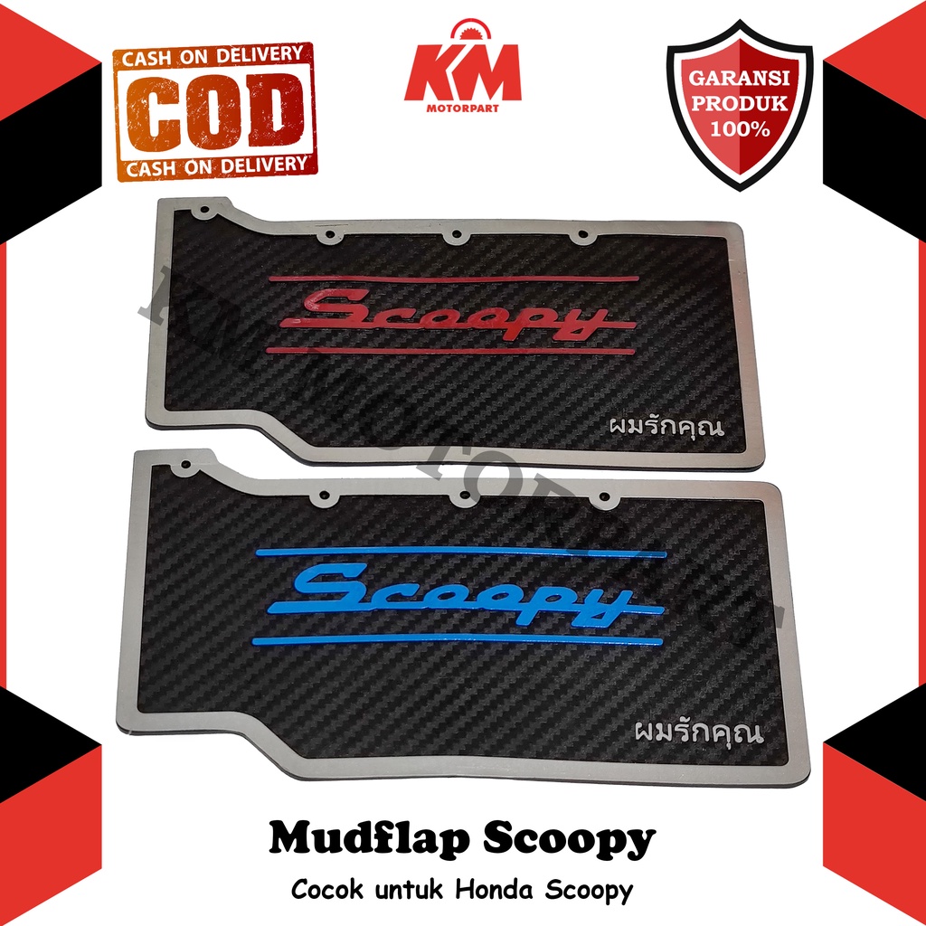 Mudflap Mud Flap Scoopy Penahan Lumpur Model Karbon Pelindung Motor Aksesoris Variasi