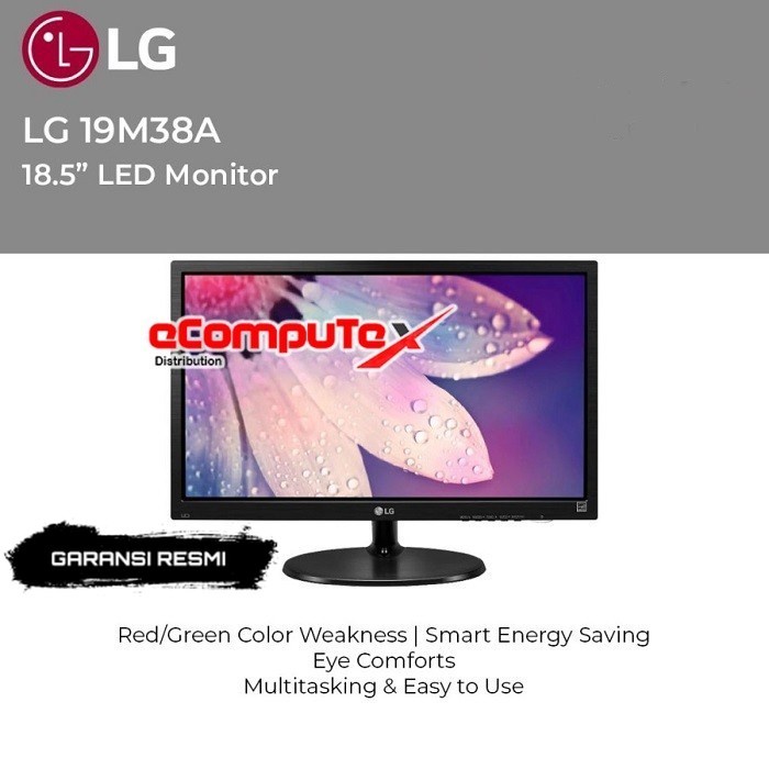 MONITOR LED LG 19M38A 19 18.5 INCH VGA  PC KOMPUTER - GARANSI RESMI