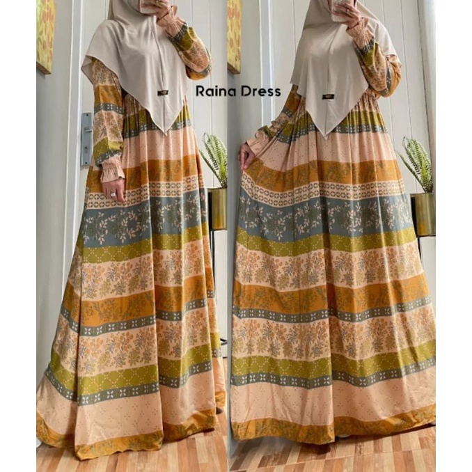 Raina Dress Busui Friendly Muslim Fashion Wanita Casual Syari