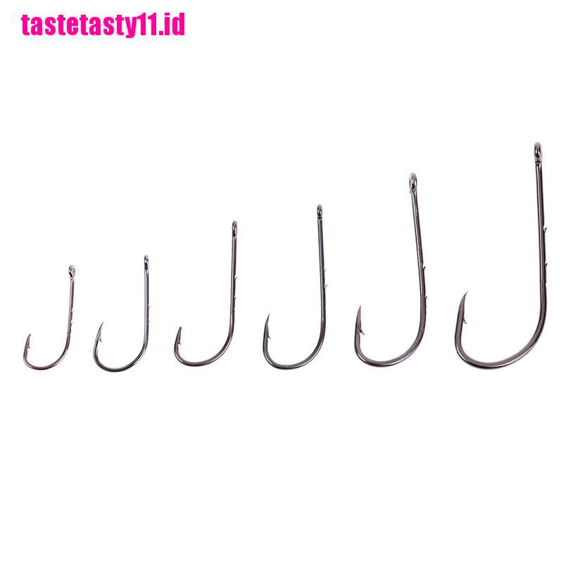 (TTID) 50 Pcs Mata Kail Pancing Panjang Warna Hitam