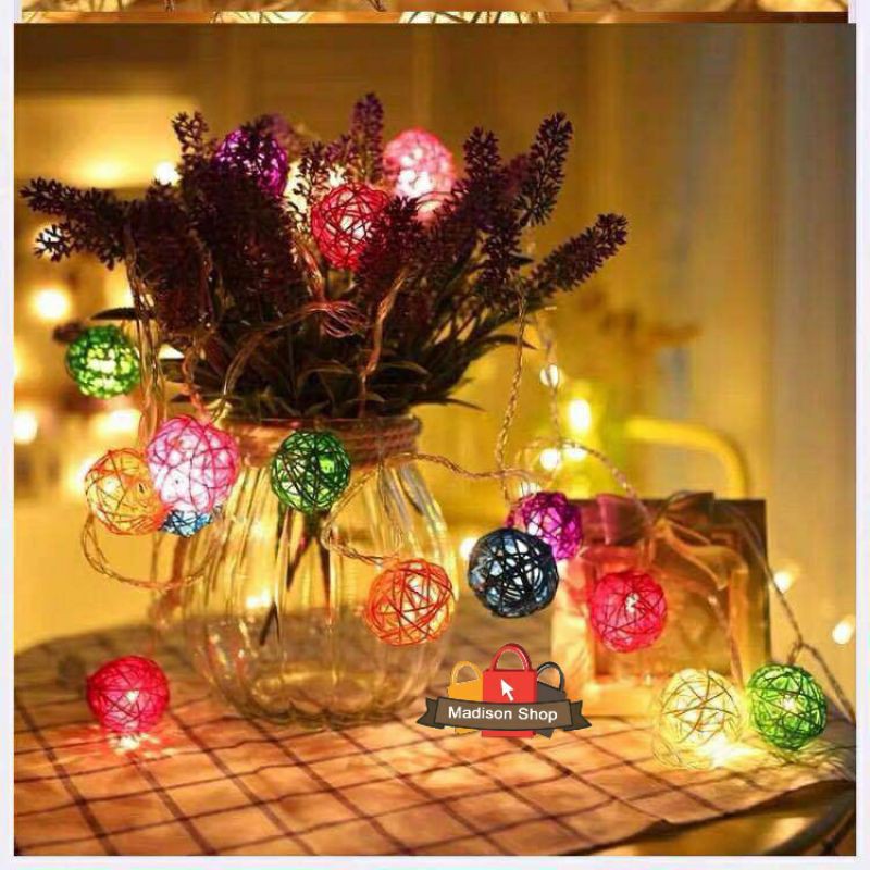 Lampu Natal Bola 4 cm isi 10 Lampu LED Murah Twinkle Light Dekorasi Pesta Lampu Christmas Light