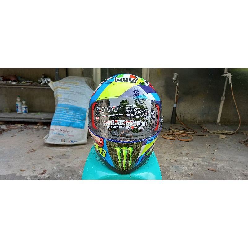 Helm Repaint KYT AGV Rossi Menu Misano