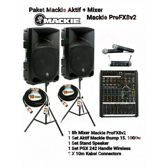 paket sound System Outdoor Indoor aktif MACKIE THUMP 15in MIXER MACKIE