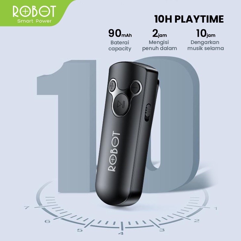 ROBOT Bluetooth Receive RS10 for Headset Earphone Compatible Jack AUX 3.5mm - Garansi 1 Tahun