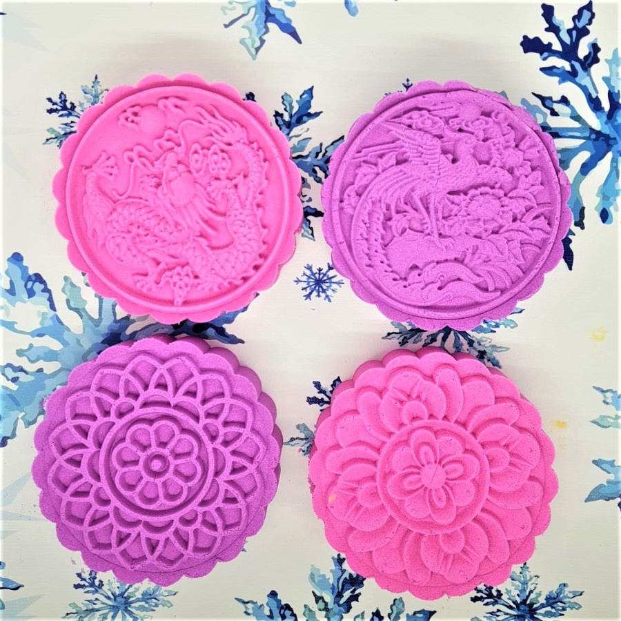 (4pc) cetakan kue bulan (200 gr) mooncake press mold PREMIUM-PHOENIX