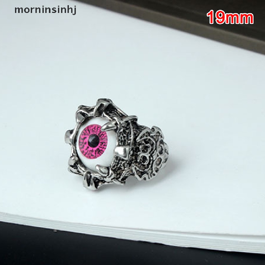 Cincin Desain Mata Setan Bahan Stainless Steel Gaya Punk Untuk Pria