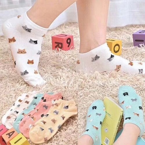 Kaos Kaki Wanita Lucu Kucing D1221