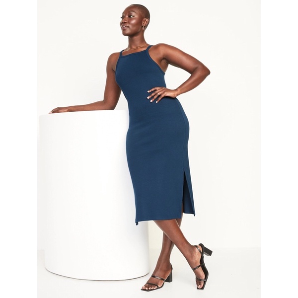 Old Navy Fitted Rib Knit Midi Dress