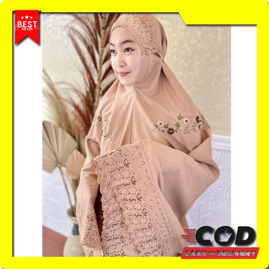 Peralatan Sholat Mukena Wanita Dewasa Hyget Vdyk-037Warna: Maroon, Putih Ukuran: Allsize (Silakan Me