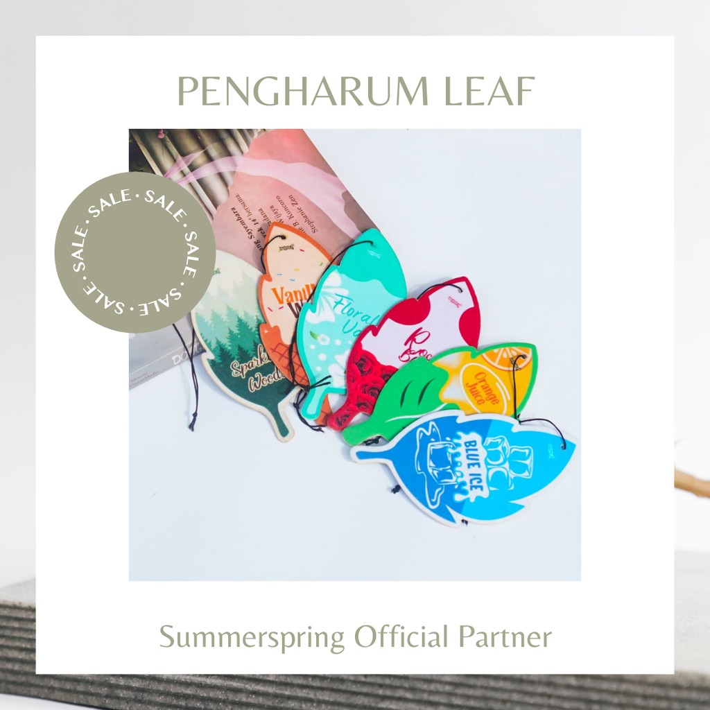 Pengharum Ruangan Parfum Mobil Gantung LEAF Pewangi Kamar Mandi Toilet Summerspring Wangi Awet Unik