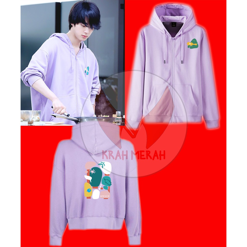 Hoodie Zipper KPop Bts JIn IN THE SOOP Sablon Plastisol