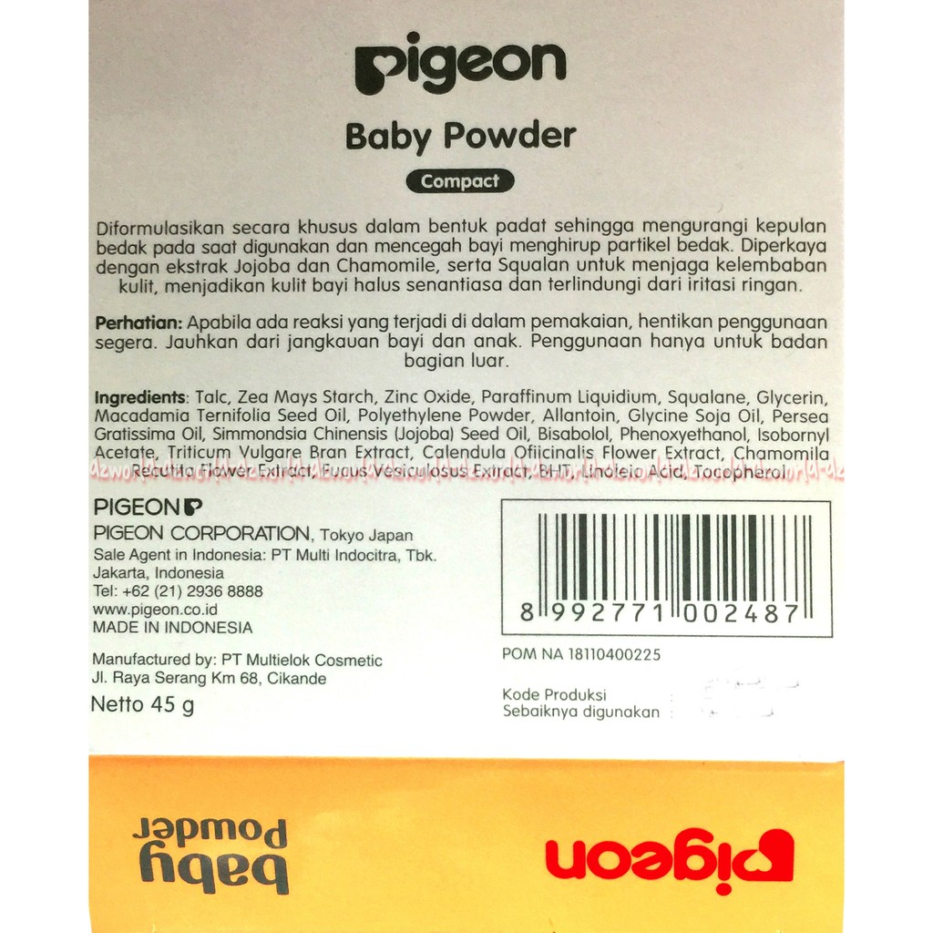 Pigeon baby powder compact bedak bayi pigeon Bedak Kompek 45gr Pigen