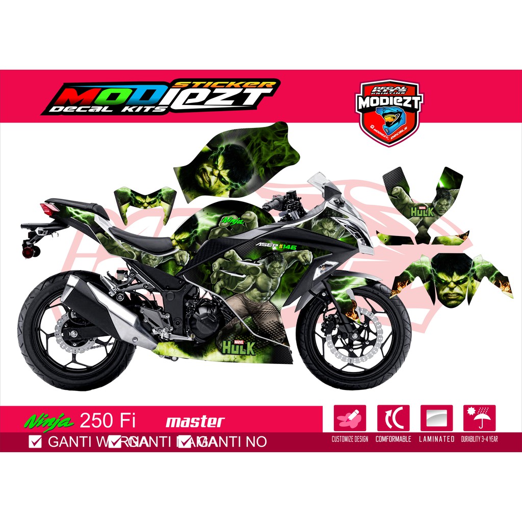 Stiker Decal Striping Cutting Ninja 250 Fi Free Stiker Shopee