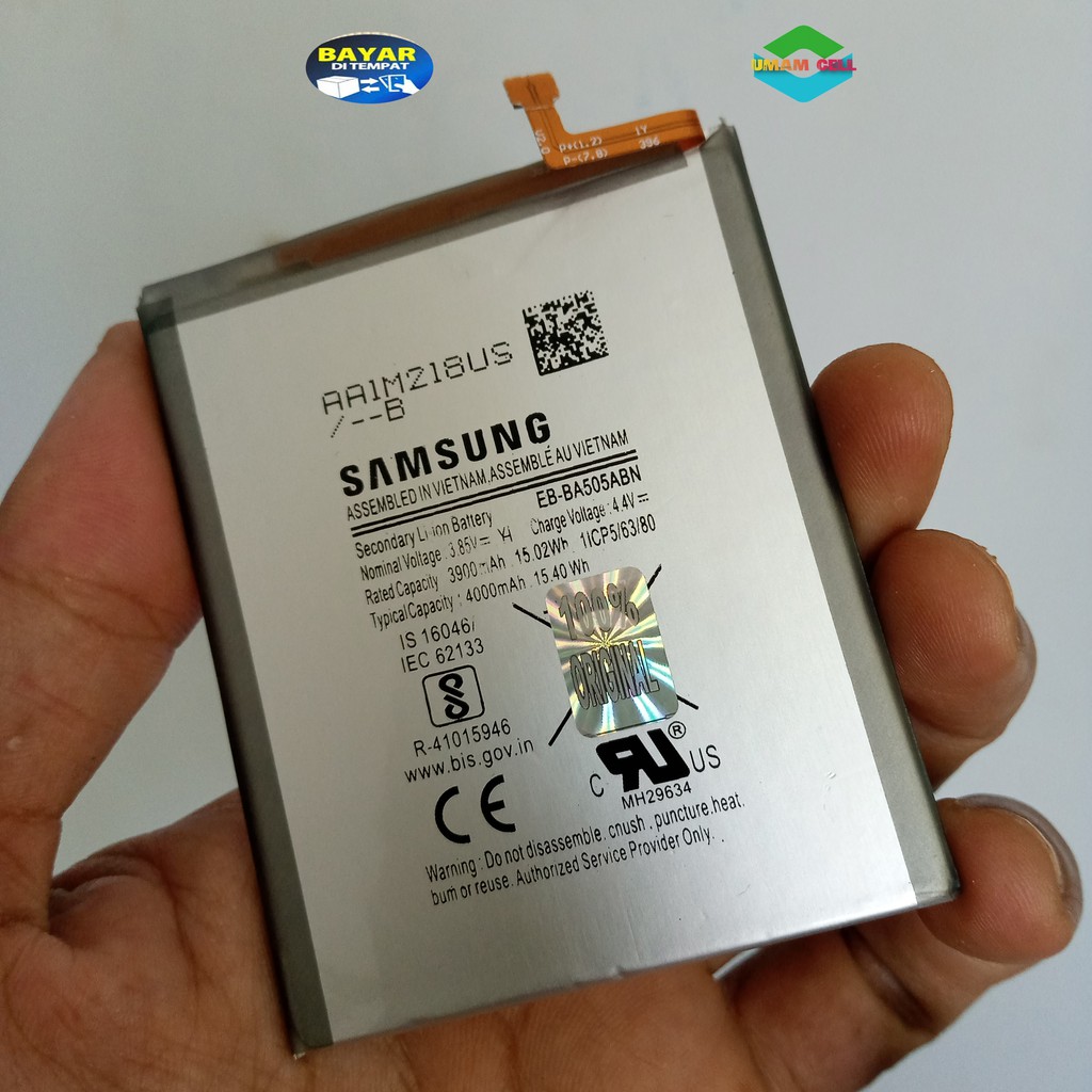 Batre Baterai Samsung Galaxy A50 A505 / A30 A305 / A20 A205 Original 100% / Batrei Baterry Batrai