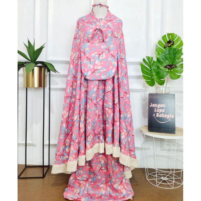 Mukena Rayon Renda kecil Motif Daun