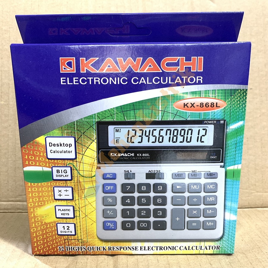 Kalkulator Kawachi KX-868L 12 Digit Calculator Layar Besar Auto Replay