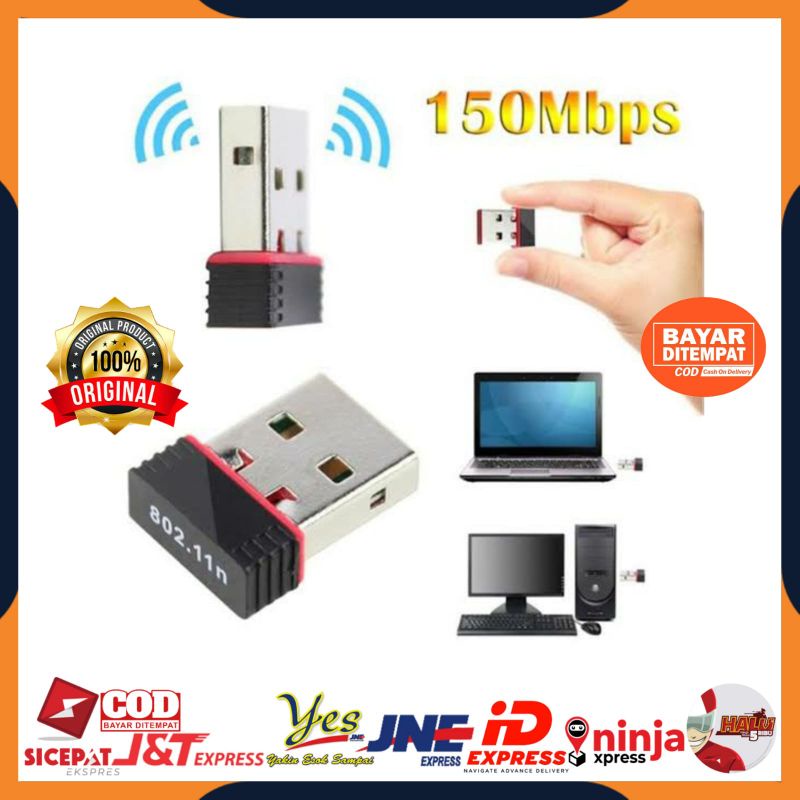 [COD] USB WIFI WIRELESS ADAPTER NETWORK USB WIFI DONGLE DONGEL ROUTER 150MBPS UNTUK KE LAPTOP PC ORIGINAL