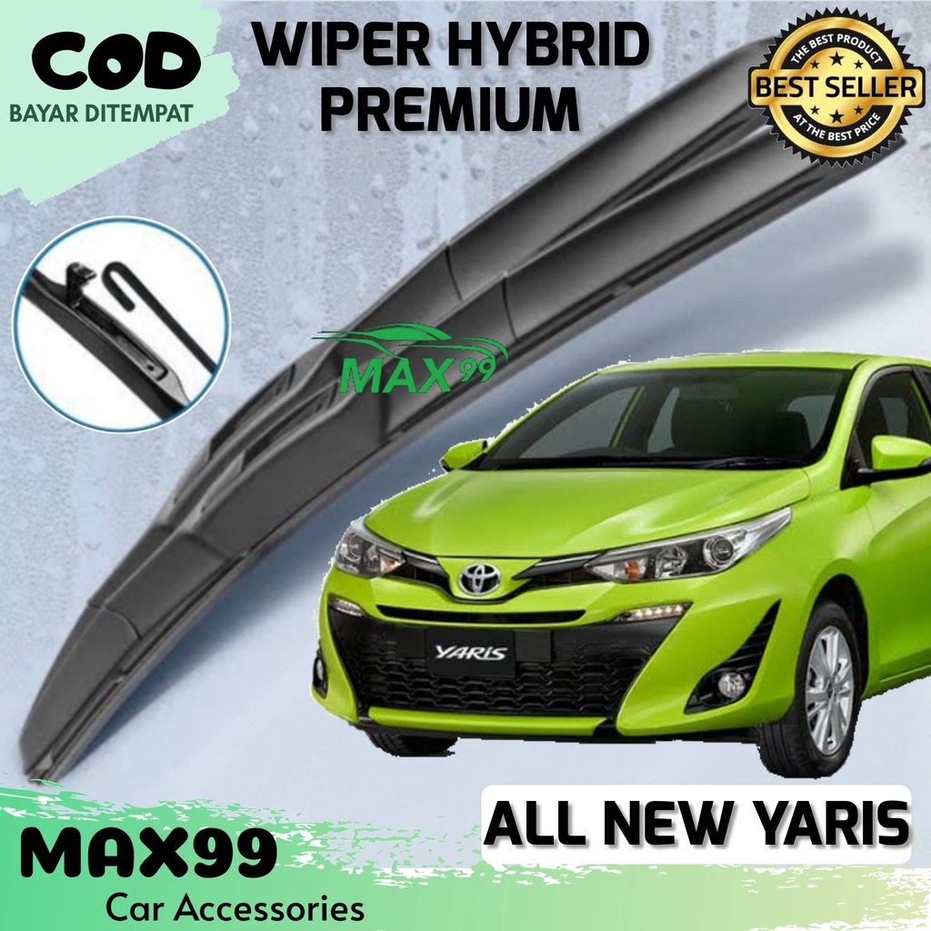COD - WIPER HYBRID YARIS / WIPER HYBRID PREMIUM YARIS / WIPER KACA HYBRID YARIS / 1 PASANG - MAX99