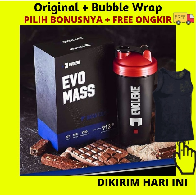 Evo Mass 912 Gram gr (2lbs) BPOM HALAL EVOMASS GAINER EVOLENE SUSU PROTEIN EVOMAS COKLAT HAZELNUT MAS MUSCLE OTOT EVOLEN EVOLINE EVOLIN PENAMBAH BERAT BADAN SERIES GAIN SUPLEMEN VANILA ICE CREAM VANILLA 912gram 912gr supplement