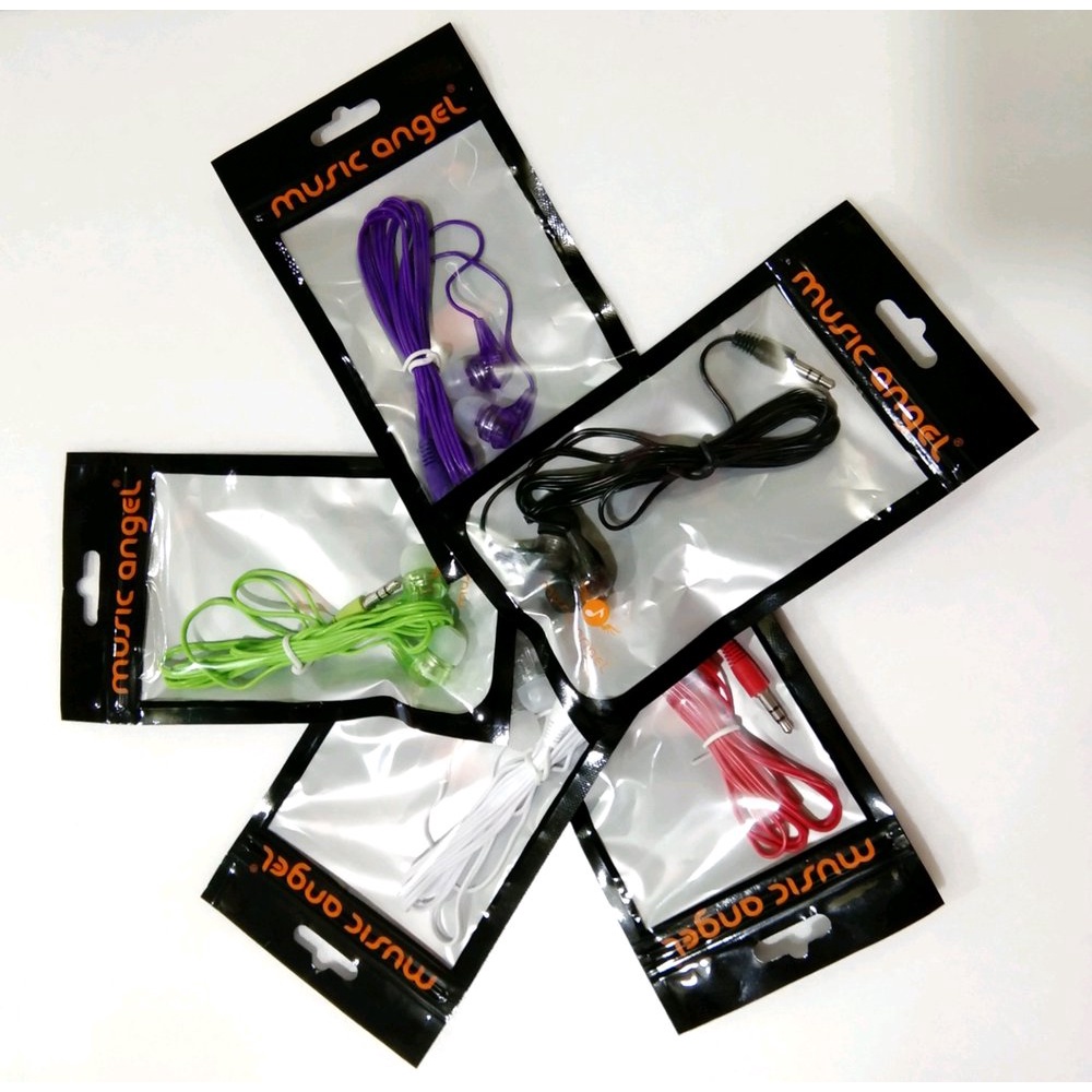 HF HEADSET EARPHONE HANDSFREE MUSIC ANGEL BUDS WARNA WARNI KUALITAS BAGUS PACKING CANTIK