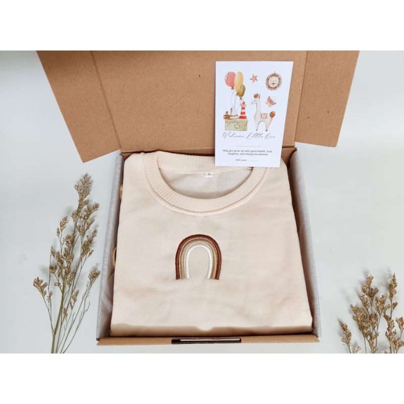 hadian ulangtahun anak 1-2 tahun kado anak hampers bayi murah sweater rainbow earthtone jaket bayi sweater bayi murah selimut bayi kado bayi perempuan kado bayi laki-laki hampers lahiran murah by baby moonset