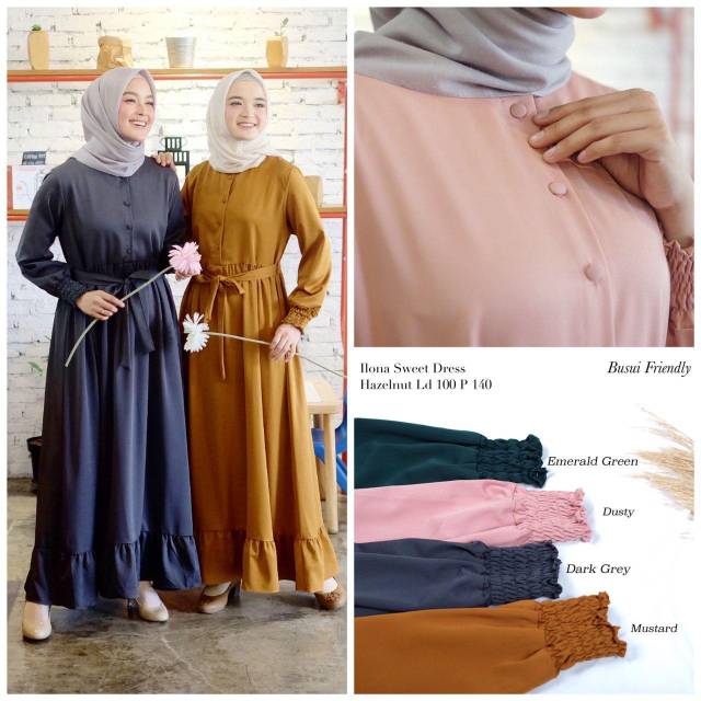 [REAL PICTURE] ILONA SWEET DRESS / HAZELNUT IMPORT / GROSIR / KONVEKSI / TANAH ABANG / PGMTA JUAL HA