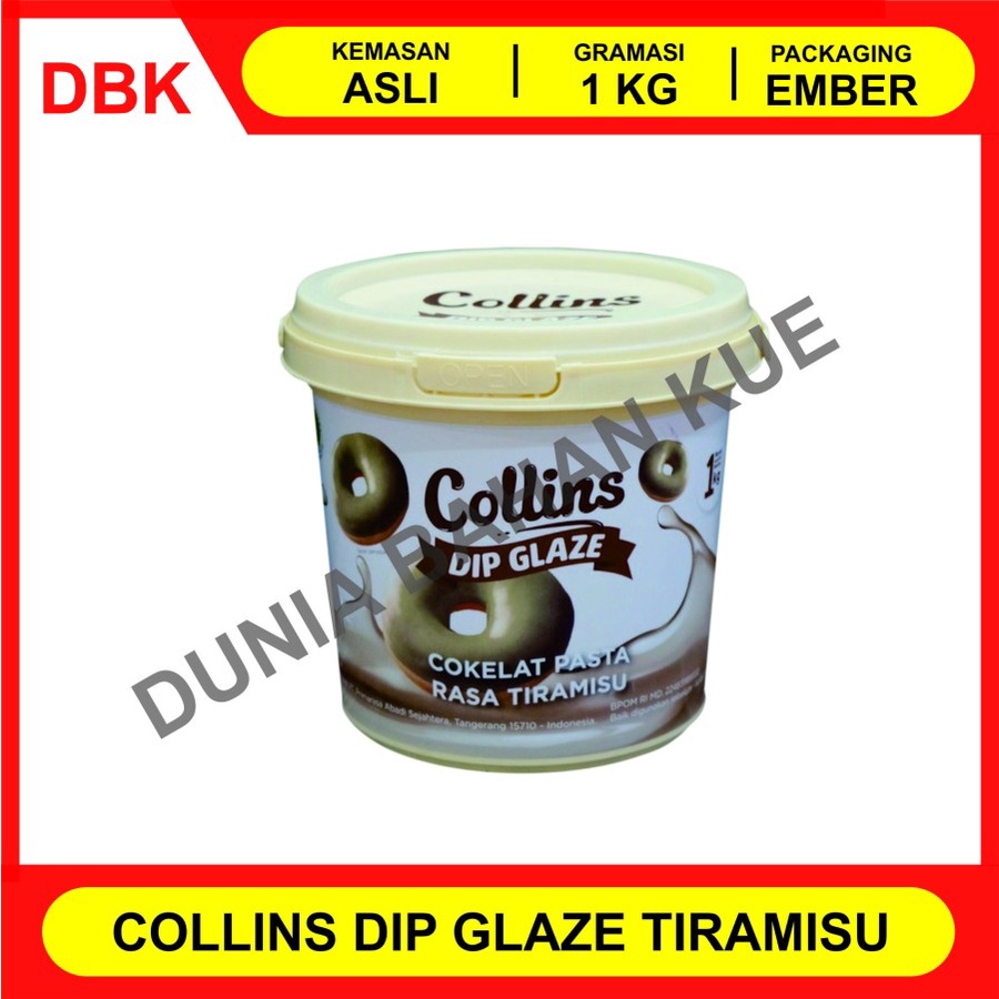 

COLLINS DIP GLAZE 1 KG - TOPPING DONAT PISANG NUGGET - TIRAMISU