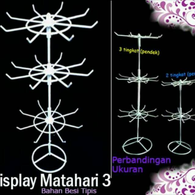 DISPLAY MATAHARI TINGKAT 3 ( perlengkapan toko aksesoris / konter hp )