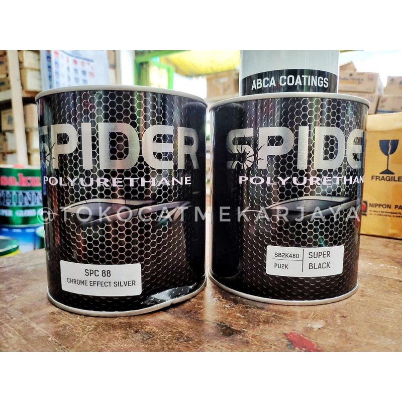 Cat Otomotif Spider Chrome Effect Silver / Black Chrome