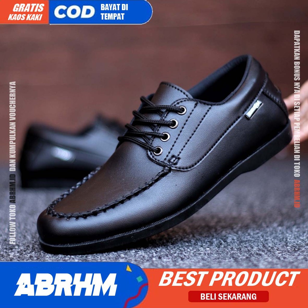 ABRHM X MONZ Sepatu Kasual Pria Sepatu Pria Casual Kulit Pu Sepatu Kerja Cowo/Cowok Ori Santai SepatuSemi Formal Kuliah Kondangan Gaya keren Kekinian Murah Terlaris