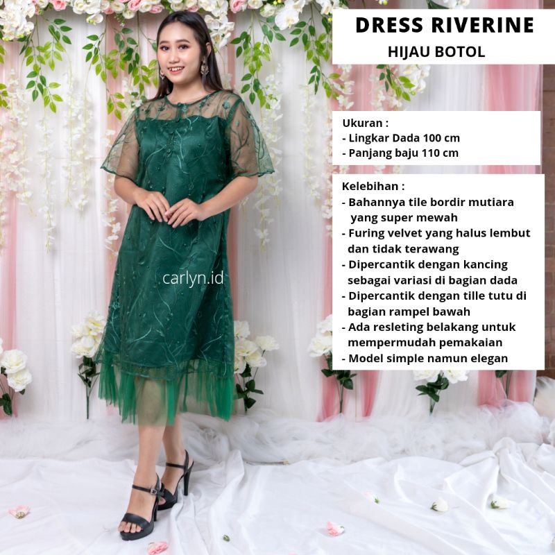 DRESS BRUKAT KOREA DRESS KONDANGAN KEKINIAN WANITA RIVERINE