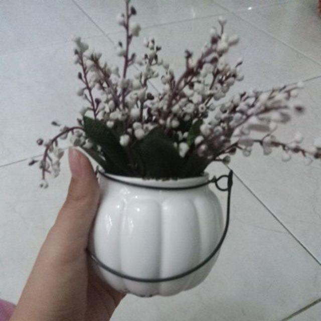 Rangkaian Bunga Artificial Bunga Putik Foam Vas Unik Bunga Hias Tanaman Tiruan - Vbk12