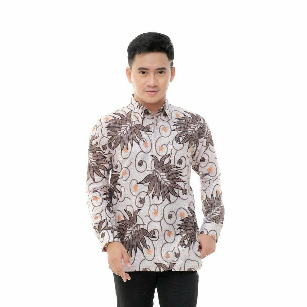 KEMEJA KANTOR ELEGAN BATIK IRMA MOTIF MANGGAR HITAM PUTIH