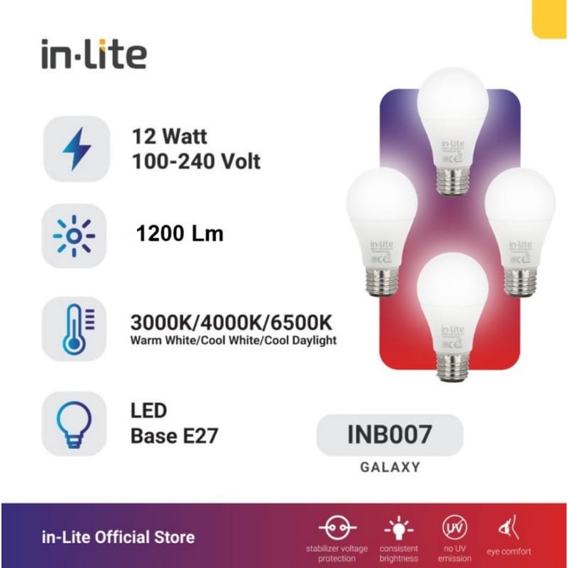 Lampu LED Inlite 12 watt InLite BELI 3 GRATIS 1