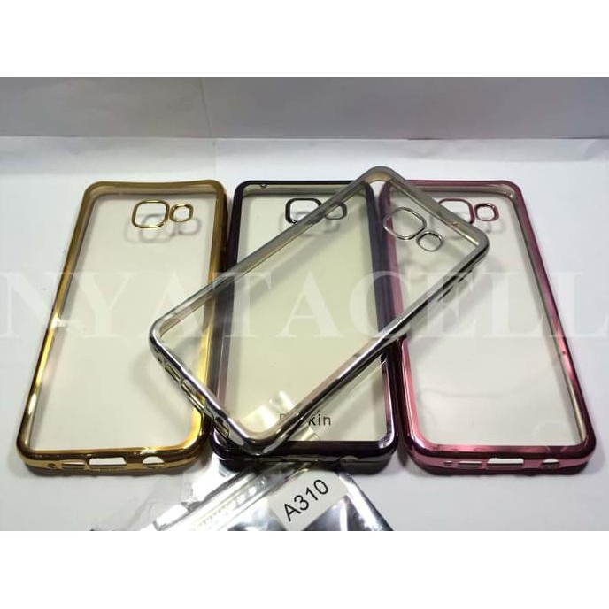 NEW CASE LIST CHROME SAMSUNG GALAXY A3 2016 A310 SOFTCASE/TPU/SILIKON/SOFT - GOLD MILENIA