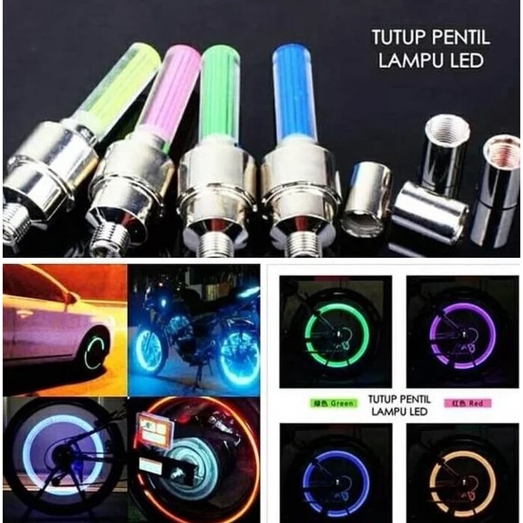 Bike Car Tyre Neon Wheel LED Tutup Pentil LED Ban Motor Mobil Sepeda harga 1 Pcs