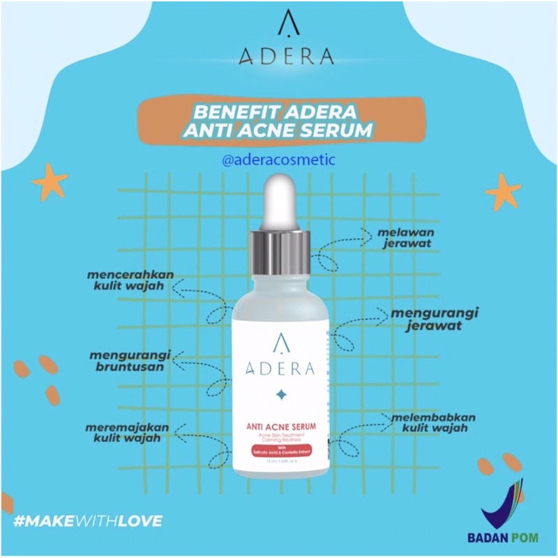 Adera Serum Wajah Glowing Putih Bersih Bebas Jerawat Kusam Flek Bintik Hitam Terdaftar BPOM