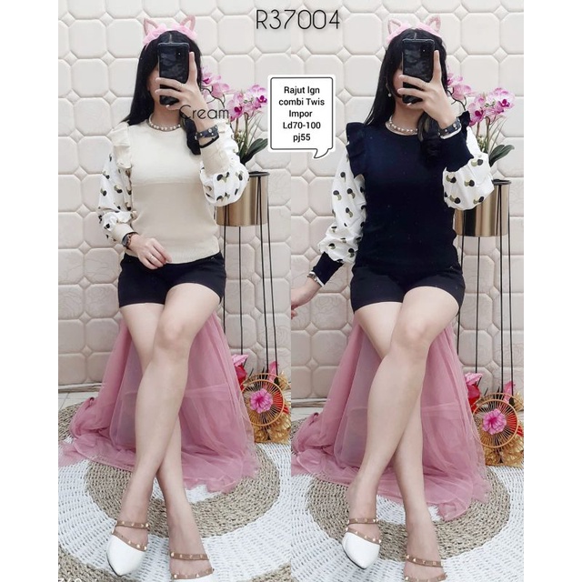 BLOUSE RAJUT IMPORT TANGAN BALON IMP