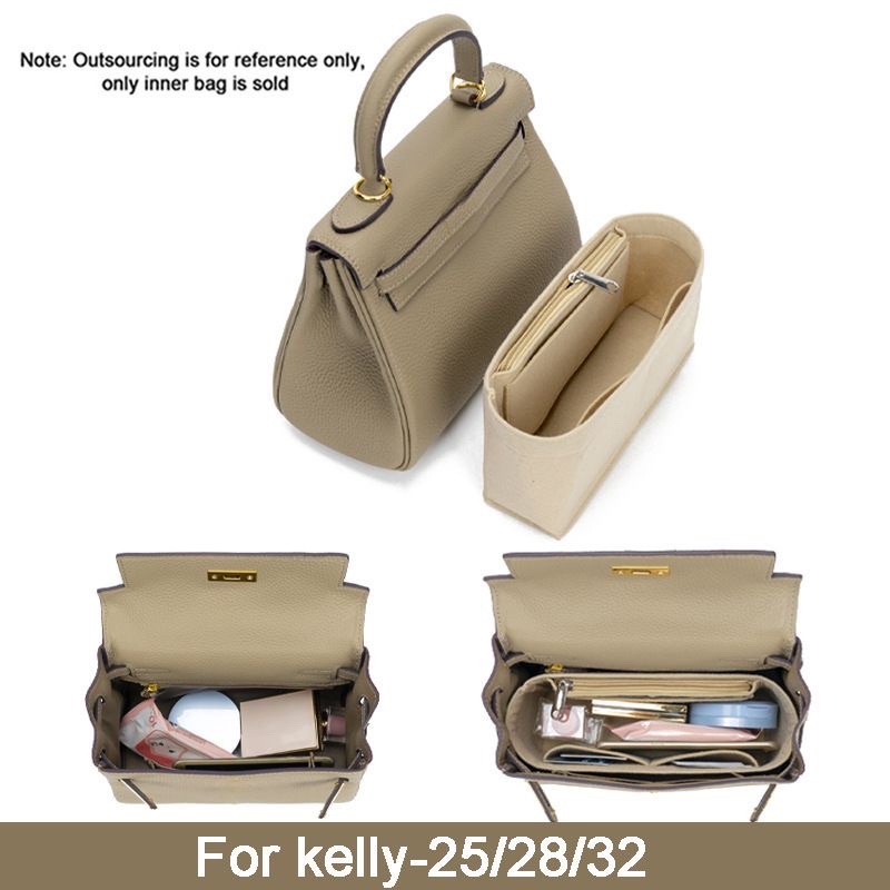 Felt Travel Bag Organizer Kelly 25 28 32 side zipper / penyekat tas kelly